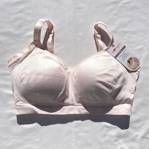 Warners Underarm Smoothing Wireless Comfort Bra Seamless Stretch 2XL Pink Padded